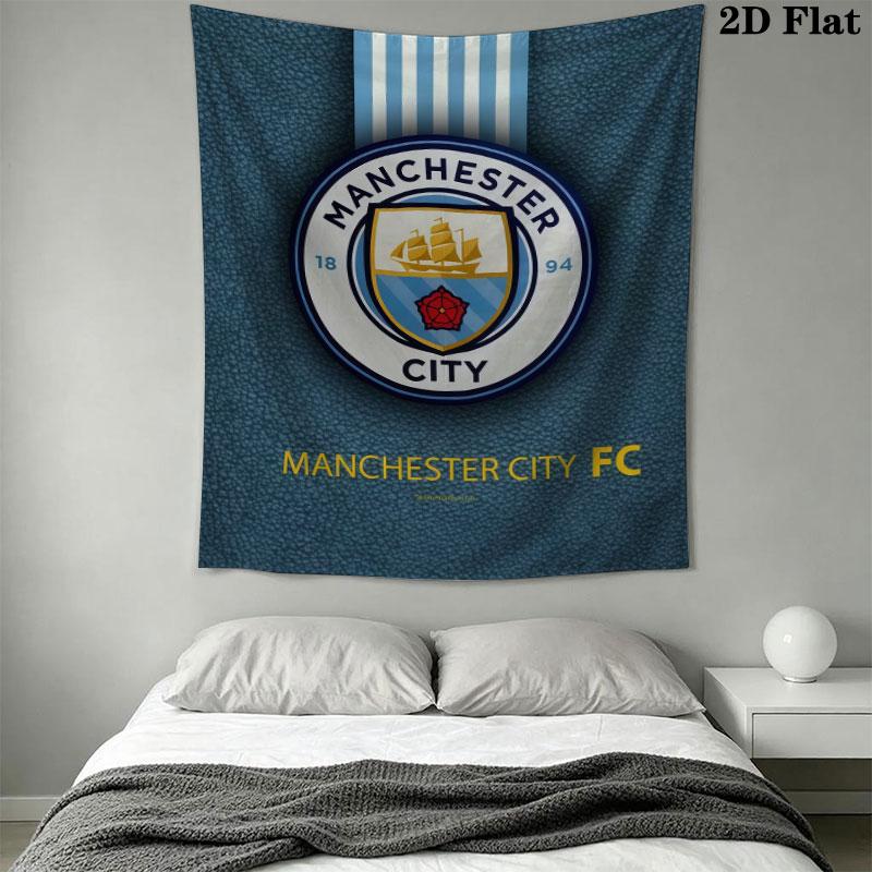 Elite MCFC SquadWall Hanging Printed Fabric Blanket Decorative Tapestries for Bedroom Living Room Home Decor