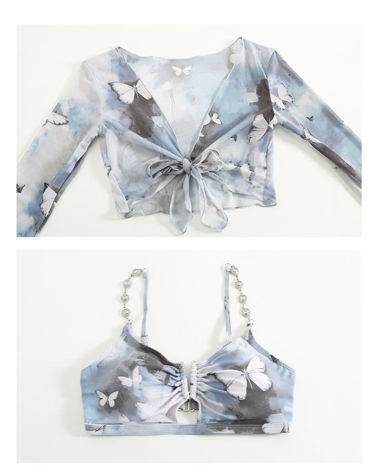 Trendy Tie-Dye Four-Piece Women's Bikini with Tummy Control - Hot Selling, Sexy, and Slimming Beachwear