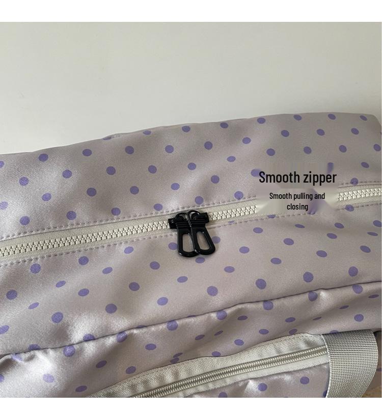Polka Dot Multi-Functional Travel Bag - Large Capacity Fitness & Luggage Storage, Lightweight Handheld Shoulder Bag
