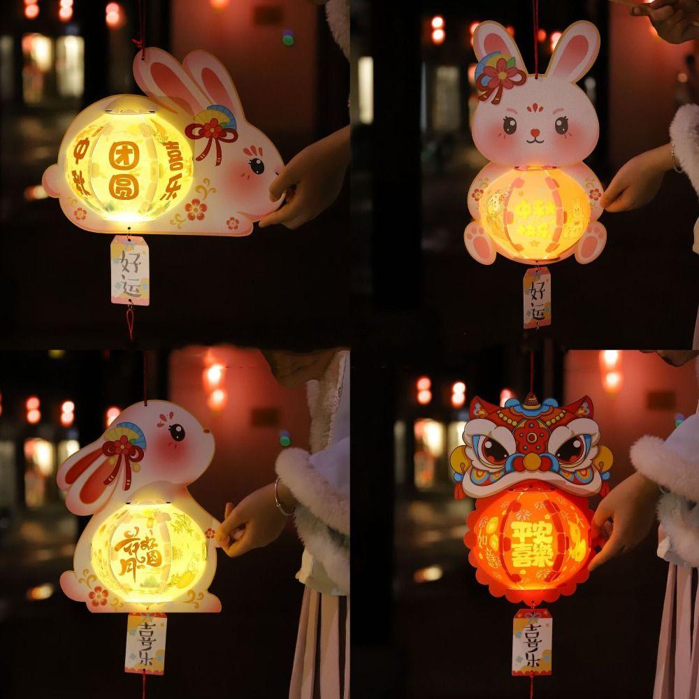 Hanging Mid-Autumn Festival Lantern Luminous Handheld Luminous Lantern Rabbit Lantern  Chidlren