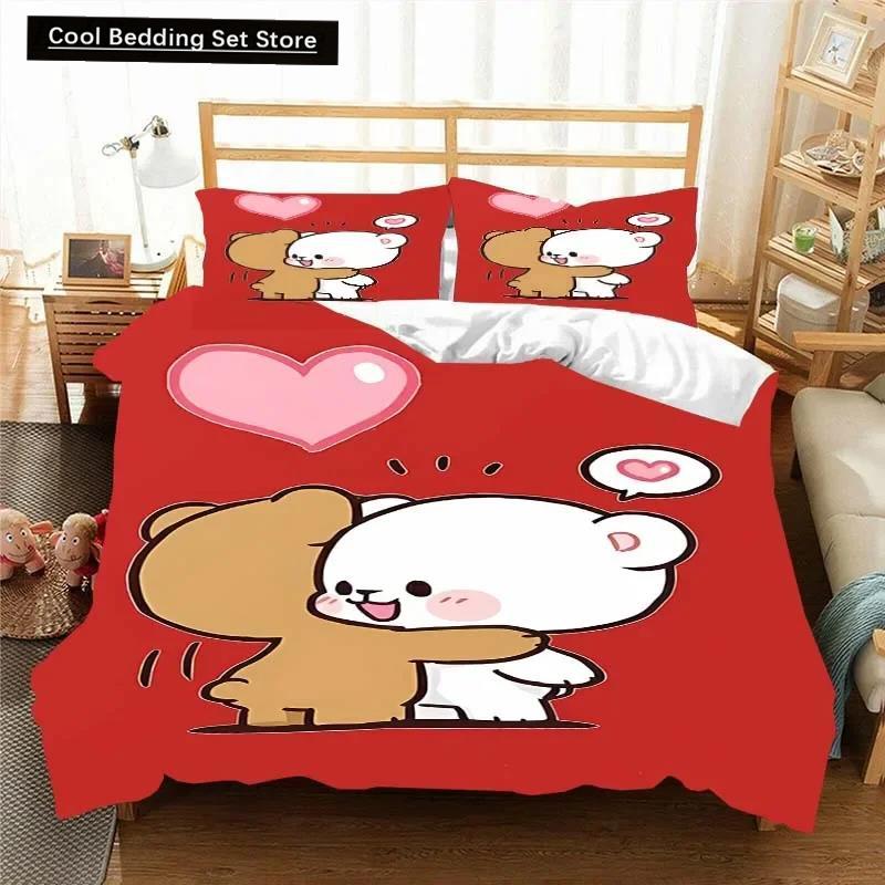Kawaii Bubu and Dudu 3D Printing Anime Bedding Set Duvet Cover Comforter Bed Single Twin Full King Queen Size Bedding Set Kids