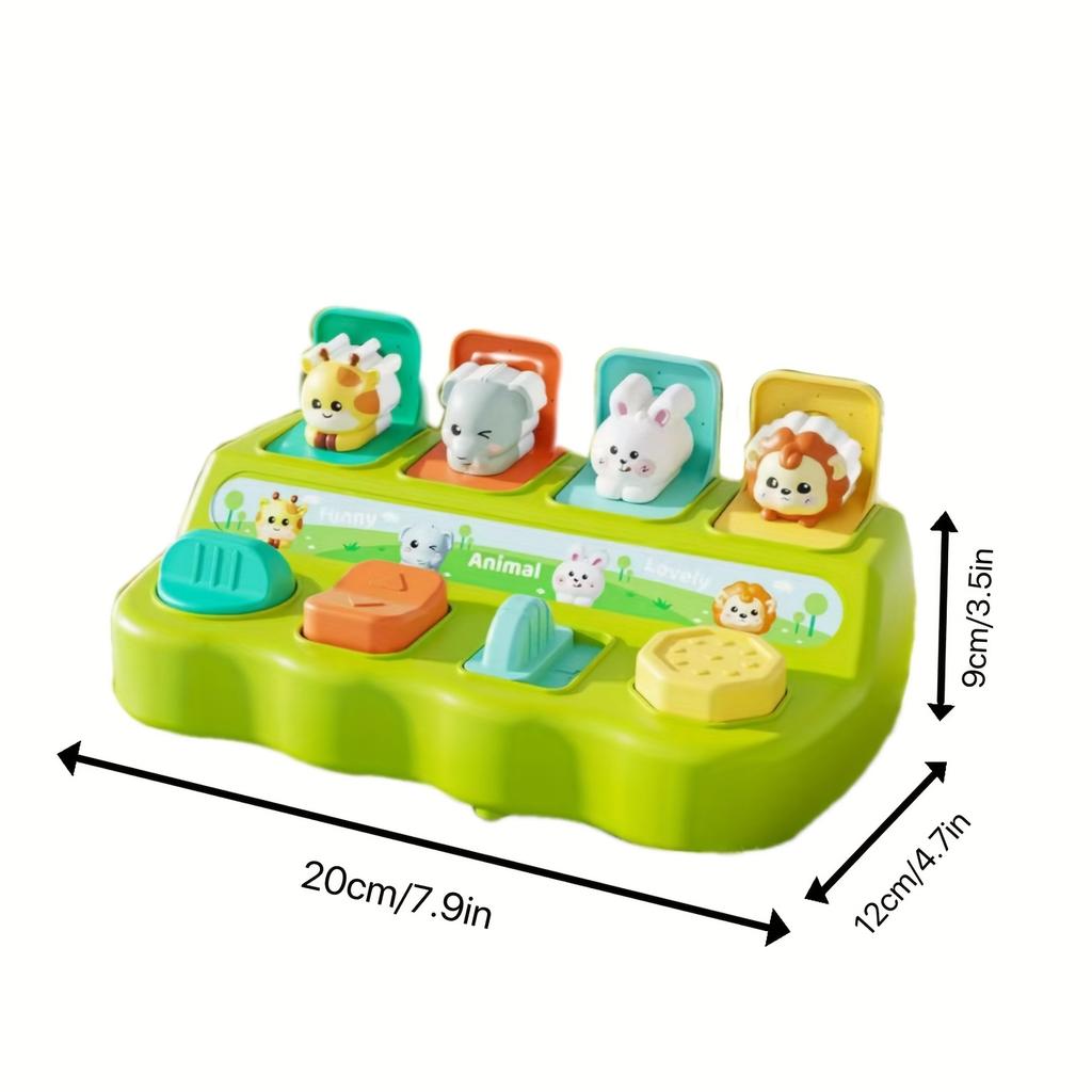 Hide and Seek Cartoon Pop Up Box for Youngsters 18-36 Months Interactive Learning Toy with Animal Cards, Educational Birthday or Christmas Gift