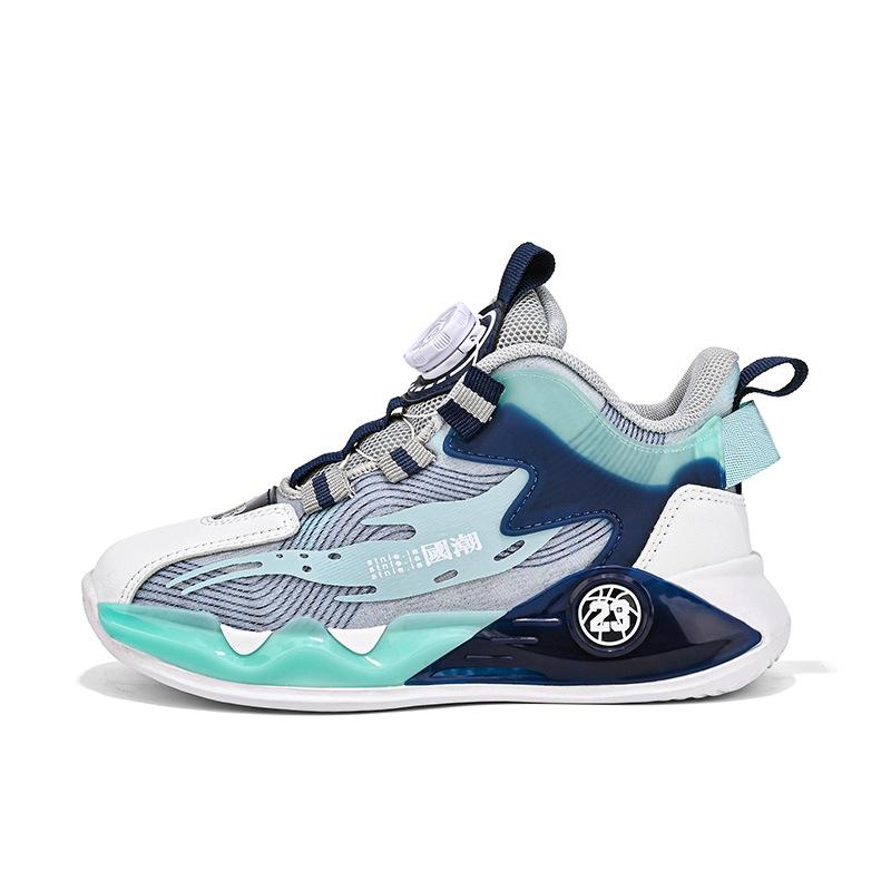 Boys' Sports Shoes 2025 Spring and Autumn New Mesh Children's Rotating Button Sports Shoes Medium and Older Children's Casual Shoes