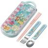 Cutlery Lunch Made In Sliding Name Stickers Trio Popping Children's Set, Box, Chopsticks, Spoon, Fork, Japan, Cutlery, Included, Antibacterial,