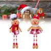 Christmas Decoration Gingerbread Man Wooden Bead Doll Plush Toy Xmas Decorate