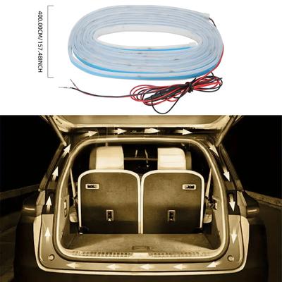 4M Dynamic Scan Car Rear Trunk Light Strip Flowing LED Ambient Atmosphere Light Strip for Tesla Warm White Decorative Light Bar