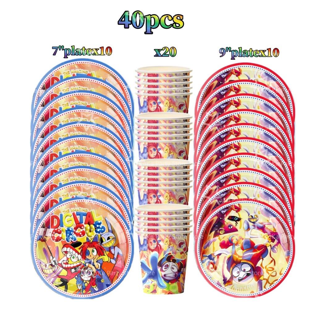 Digitaled Circus Birthday Party Decoration Amazing Tableware Tablecloth Plate Cup Napkin Gift Bags Circus Party Favors Supplies