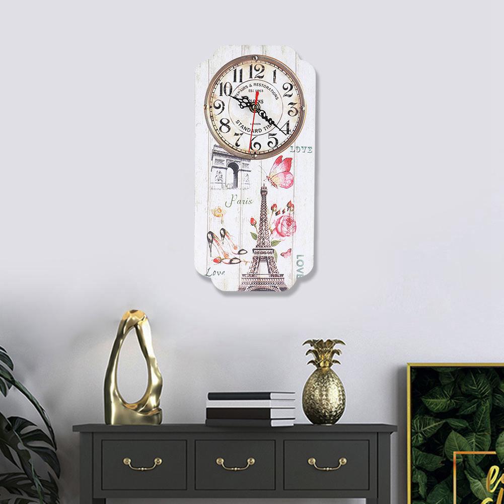 European Style Pattern Wall Hanging Clock Distinctive Home Living Bar Office Ornament