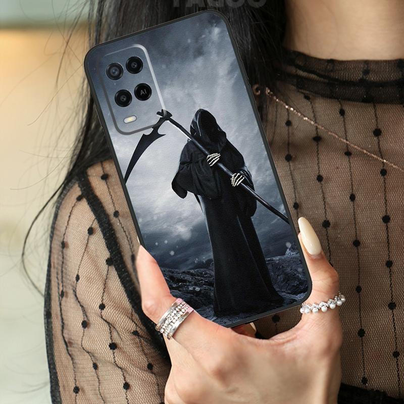 Death Grim Reaper Skull Case For Oppo A80 A60 A40 A17 A57 A77 A74 A54 A94 A78 A98 A18 A38 A58 A96 A76 A16 A15 A5 Pro
