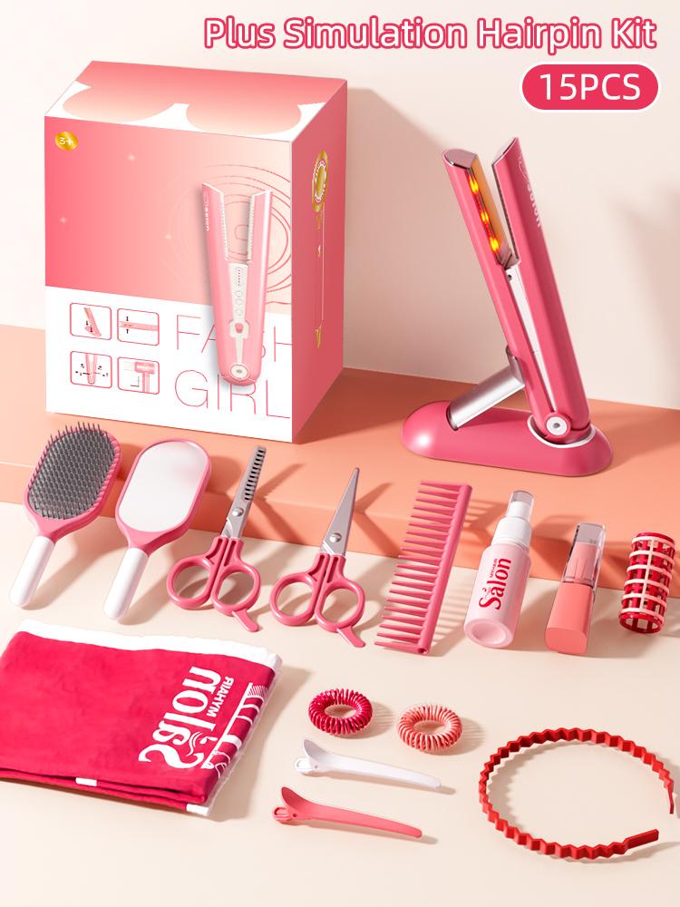 Kids Make Up Toys Simulation Haircut Kit Children'S Hair Dryer Role Playing Game Educational Toys For Girls Pretend Play Gifts