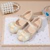 Girls' Leather shoes2026Spring New Pearl Bow Princess Shoes, Fashionable Soft-soled Girls' Shoes, Perfect for Pairing with Dresses