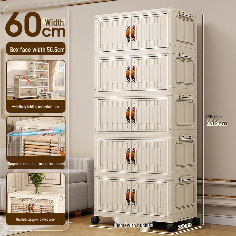 Thickened Foldable Multilayer Plastic Baby Wardrobe and Clothes Storage Cabinet