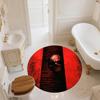 Red and Black Skull,Round Area Rug,Carpet Rug for Living Room Bedroom Sofa Playroom Decor,Non-slip Floor Mat