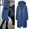 Women's Fashionable Solid Color Long Sleeved Pocket Long Hoodies Zipper Casual Coat Fall Jackets Sweatshirts Clothes