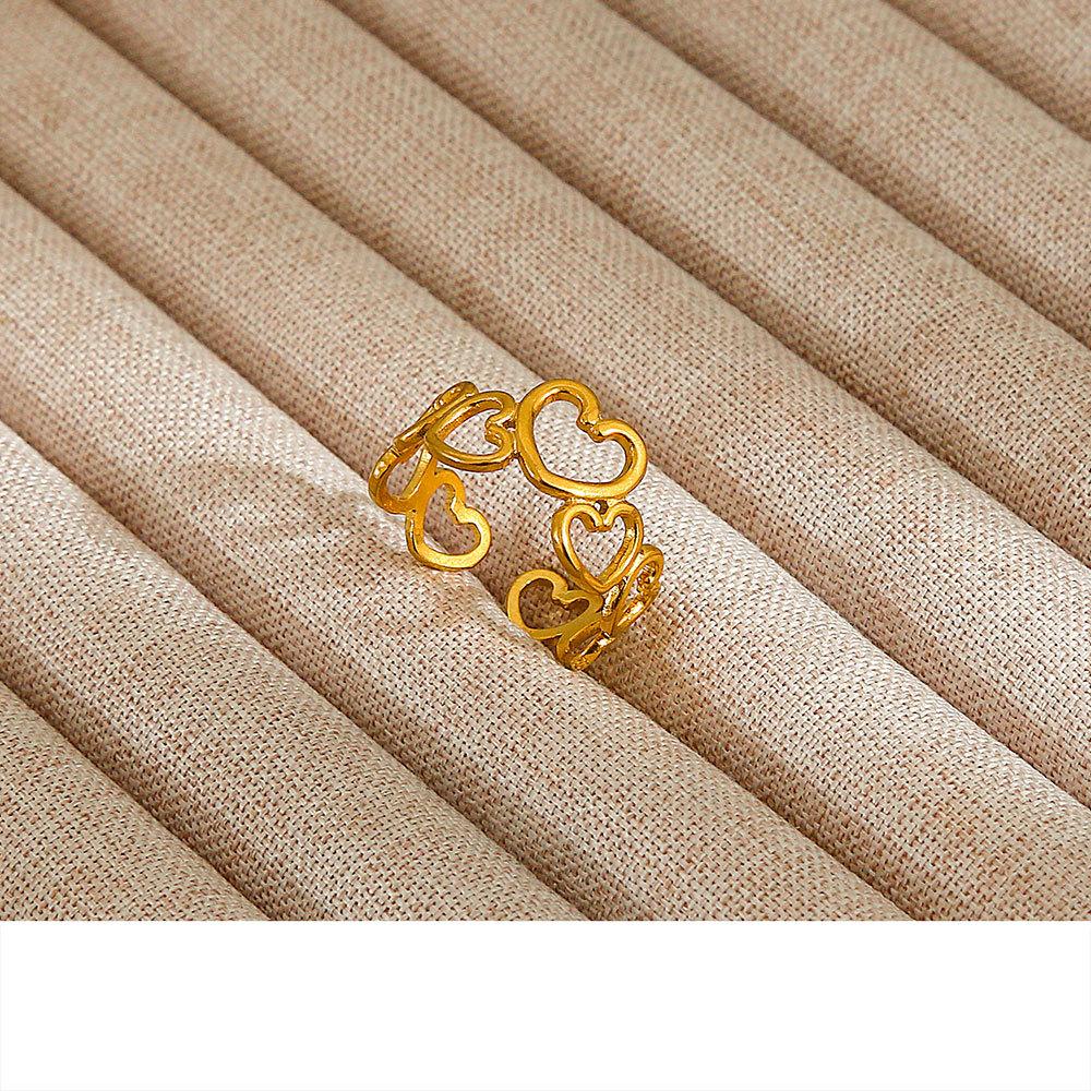 1Pcs Stainless Steel Ring Set with Zirconia, Metal Style Finger Ring, Index Finger Ring