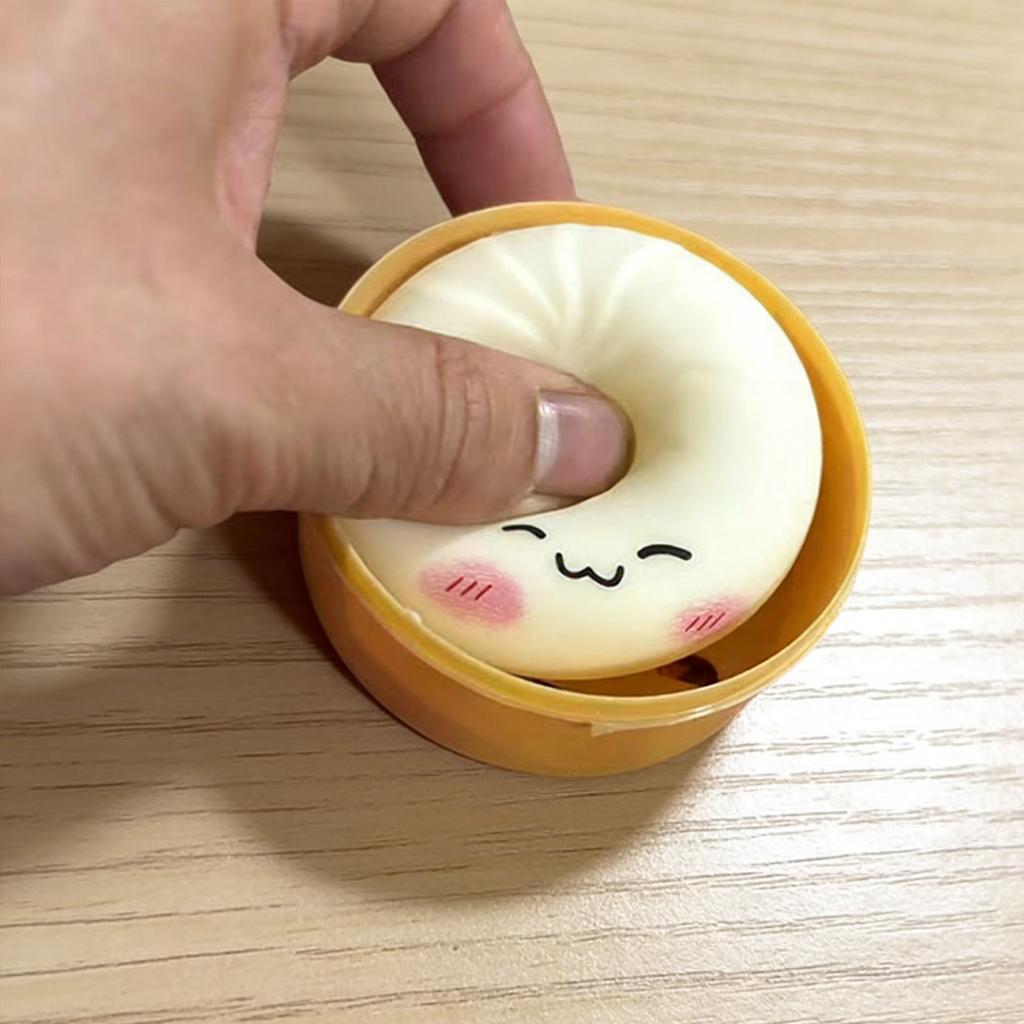 Rot Colorful Dumpling Squishes Stress With Steamer Cute Anxiety Toy Soft Decompression Dough For Adults Simulation Skateboard