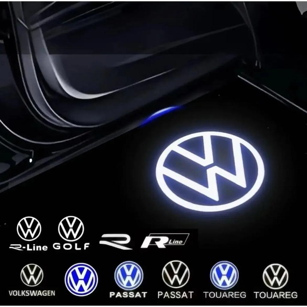 2PCS Led Car Door Welcome Lamp Wireless Laser Projector Logo Night Light For Volkswagen VW Beetle Golf Bora Lavida Touran CaddyKD1