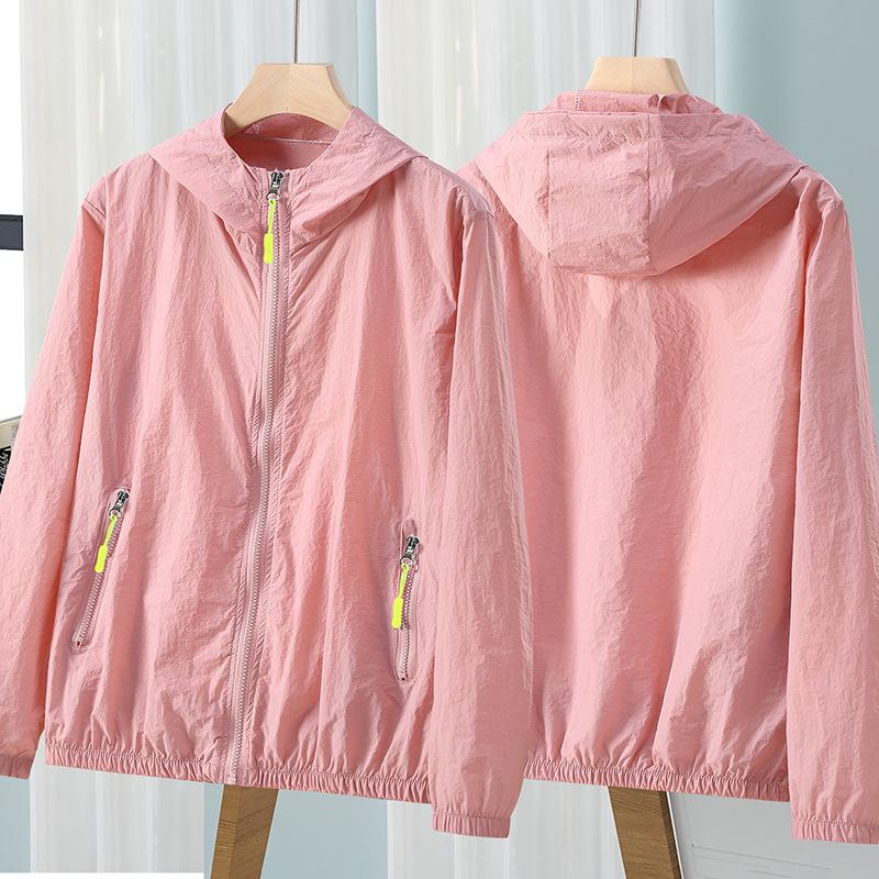 Summer Men Women Sun Jacket Waterproof Quick Dry Windbreaker Hooded Fishing Hunting Clothes Full Zipper Side Pockets Jacket