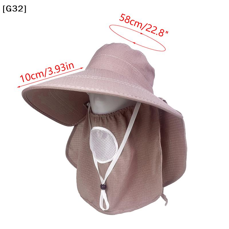 Sunshade Sun Hat Full Face Uv Sun Protection Adjustable Wide Brim Fishing Bucket Hats Mesh Breathable Outdoor Sun Visors