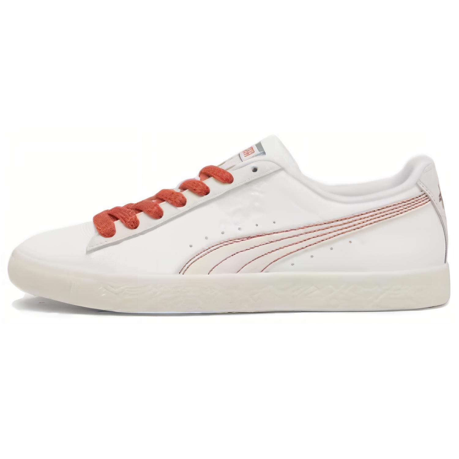 Puma Clyde Huskie Unisex White Red 393114-01 EU 43