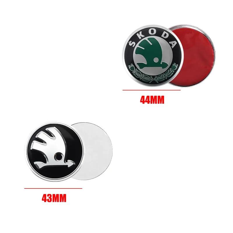 Επίσημα Εμβλήματα Τιμονιού Αυτοκινήτου από Κράμα Αλουμινίου 43/44mm για Skoda Rapid Spaceback Superb Octavia Rapid Fabia Αξεσουάρ Εσωτερικού Αυτοκινήτου