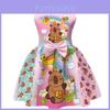 Vestito Ragazza Capibara con Fiocco a Farfalla per Festa Primavera Autunno Bambini