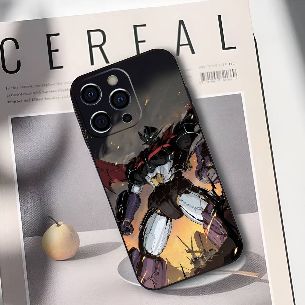 

UFO R-Robot G-Goldorak Soft Silicone Phone Case for iPhone 17/16/15/14/13/12/11 pro Max/XS Black Cover iPhone13