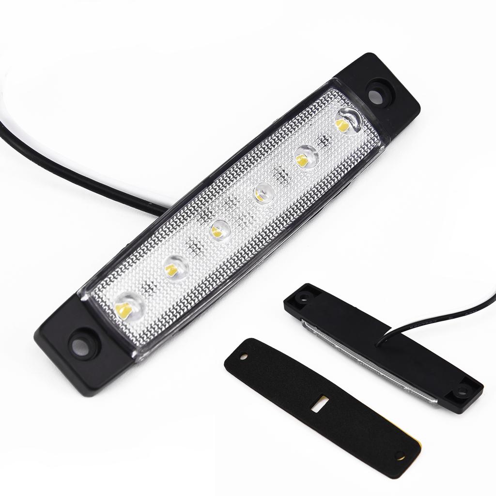 1pcs 12V 6LED Side Marker Light Trailer Truck Boat BUS Indicator RV Lamp White
