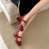 Krazing Pot PU Square Toe Super High Heels Summer Buckle Straps Shoes Big Size 43 Women Waterproof Pumps