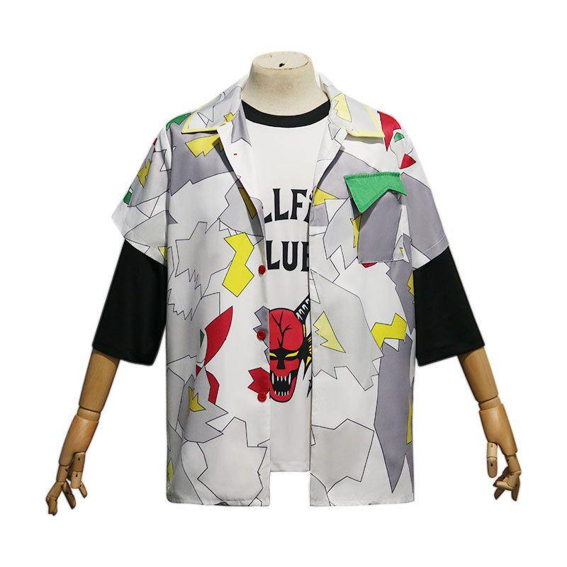 Stranger Things 4 Cosplay Costume Stranger Things S4 Hellfire Club T-Shirt Dustin Shirt