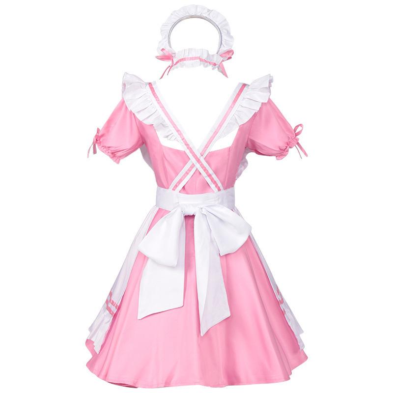 Black Pink Lolita Maid Costumes Cute Girls Women Lovely Maid Cosplay Costume Animation Show Japanese Outfit Dress Clothes