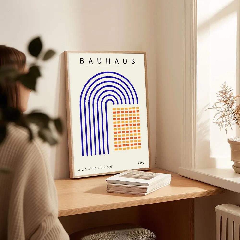 Modernist Bauhaus Geometric Canvas Poster Living Room Wall Art Retro Prints Mid Century Home Decorative Wall Art Painting
