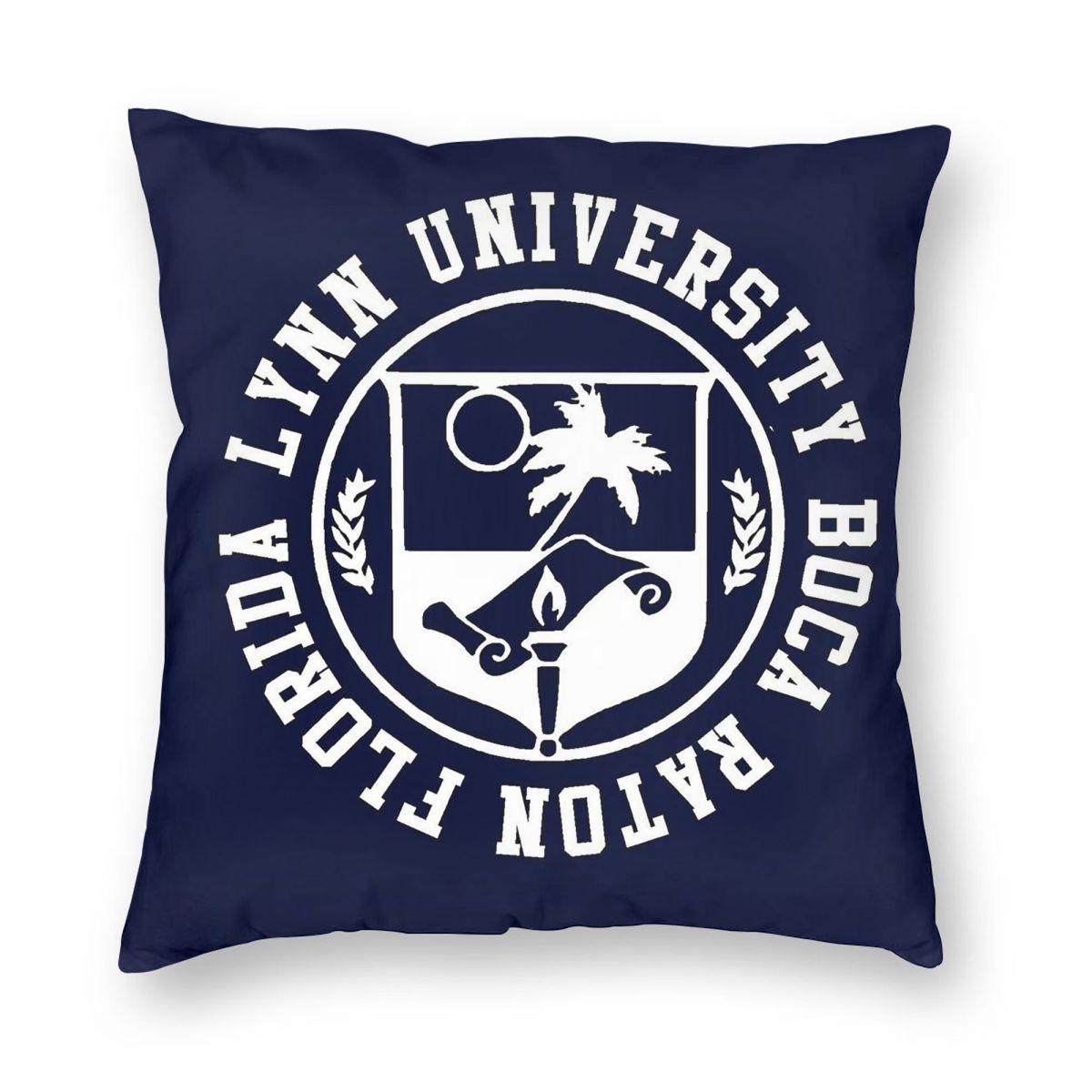 Lynn University Boca Raton Square Pillowcase Polyester Linen Velvet Creative Zip Decorative Car Cushion Cover 30x30cm