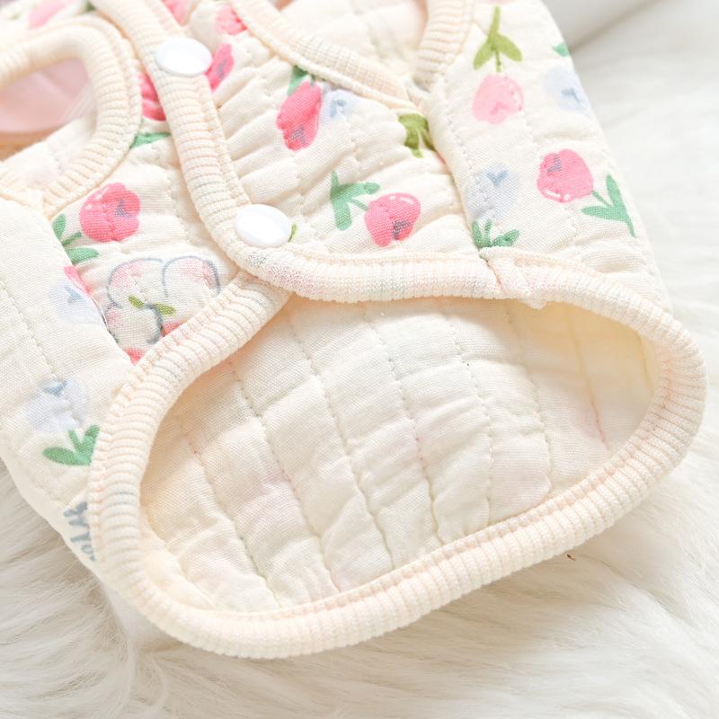 Pet cat Teddy Pomeranian dog clothes comfortable cotton home vest vest spring autumn winter clothing