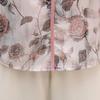 Women's Summer 3/4-Sleeve Youthful Chinese-Style Plus Size Floral Print Shirt: Relaxed-Fit, Elegant Top for Middle-Aged Moms