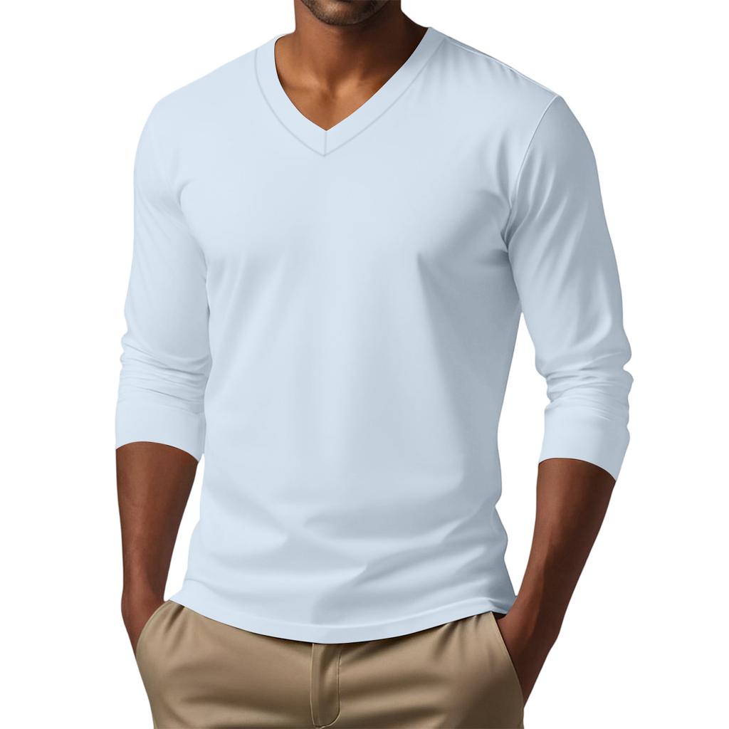Camisas Casuais Masculinas Manga Longa Gola V Leve Top Camisas de Verão Masculinas Tecido Macio Camisa Masculina Casual Caimento Confortável Camisas de Verão para Homens UK