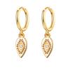 CRMYA Vintage Piercing Ear CZ Zircon Cross Earring Gold Silver Filled Drop Earrings For Women Hoop Earings Jewelry Wholesale