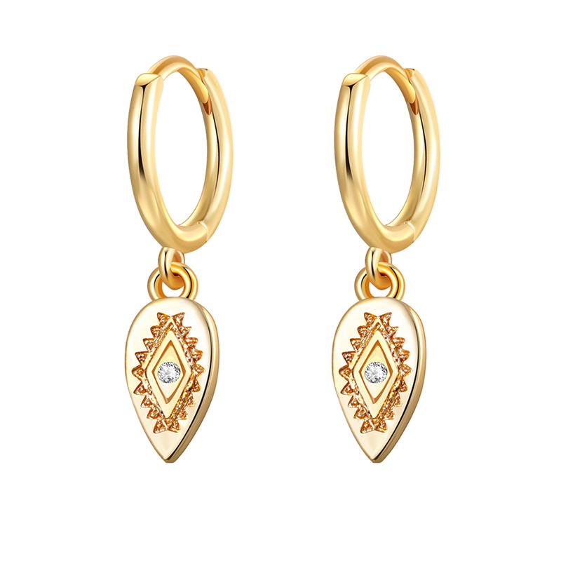 CRMYA Vintage Piercing Ear CZ Zircon Cross Earring Gold Silver Filled Drop Earrings For Women Hoop Earings Jewelry Wholesale