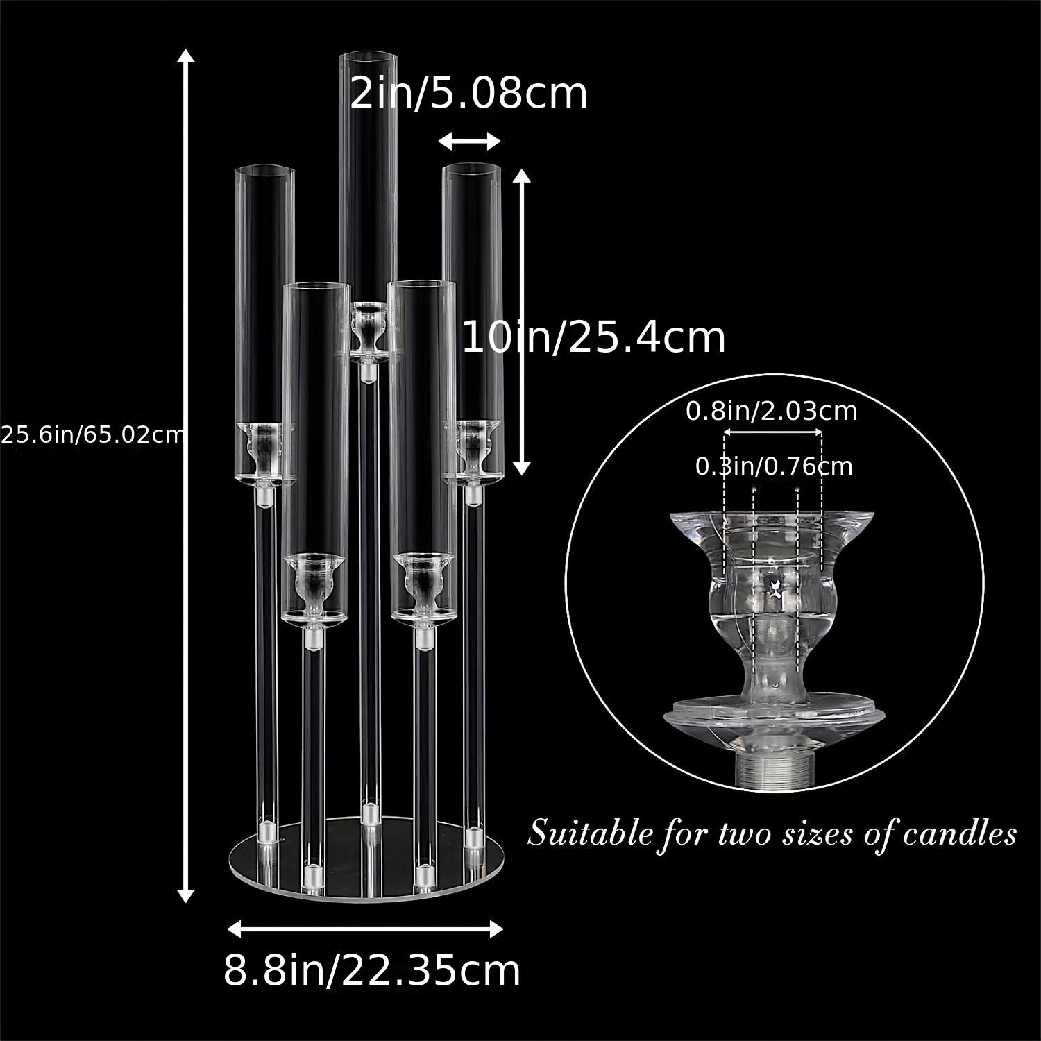 

1 упаковка акриловых подсвечников, 5 ламп, прозрачный подсвечник для украшения стола, свадьбы, вечеринки, юбилея