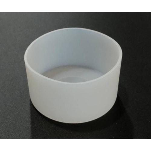 Audiophile Water Bottle Bottom Cover, Silicone Rubber, Non-Slip, Shockproof, Protective, Scratch-Resistant, 7.5cm Diameter, Clear, Set of 2