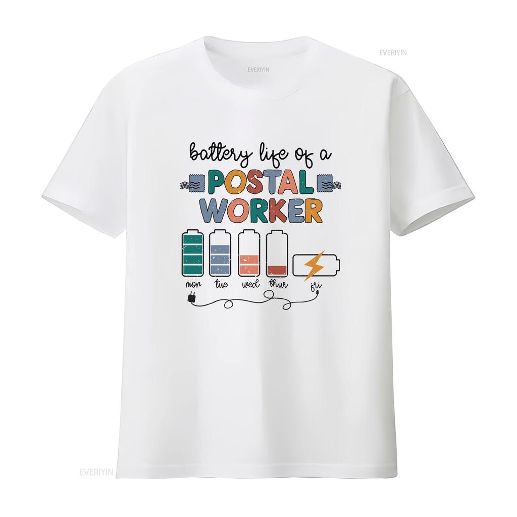Battery Life Of Postal Worker T Shirt Mailunisex Mail Lady Carrier Vintage Soft Graphic Stretched Casual Stylish Homme