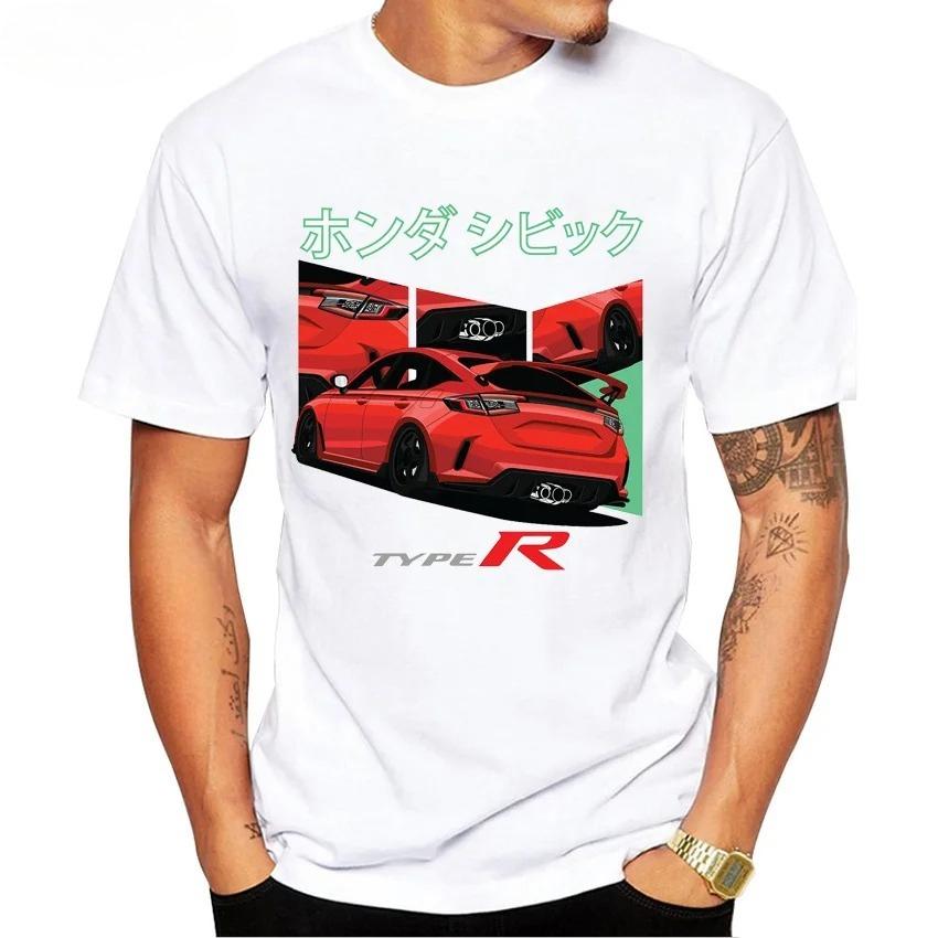 

Hip Hop Japan Style Men Short Sleeve JDM Mugen Power T-Shirt Honds Civic Type R EG EK Car Classic T shirts Boy Casual White Tees L