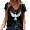 T-shirt Casual da Donna Estiva alla Moda con Stampa di Uccelli 3D, Manica Corta, Vestibilità Larga