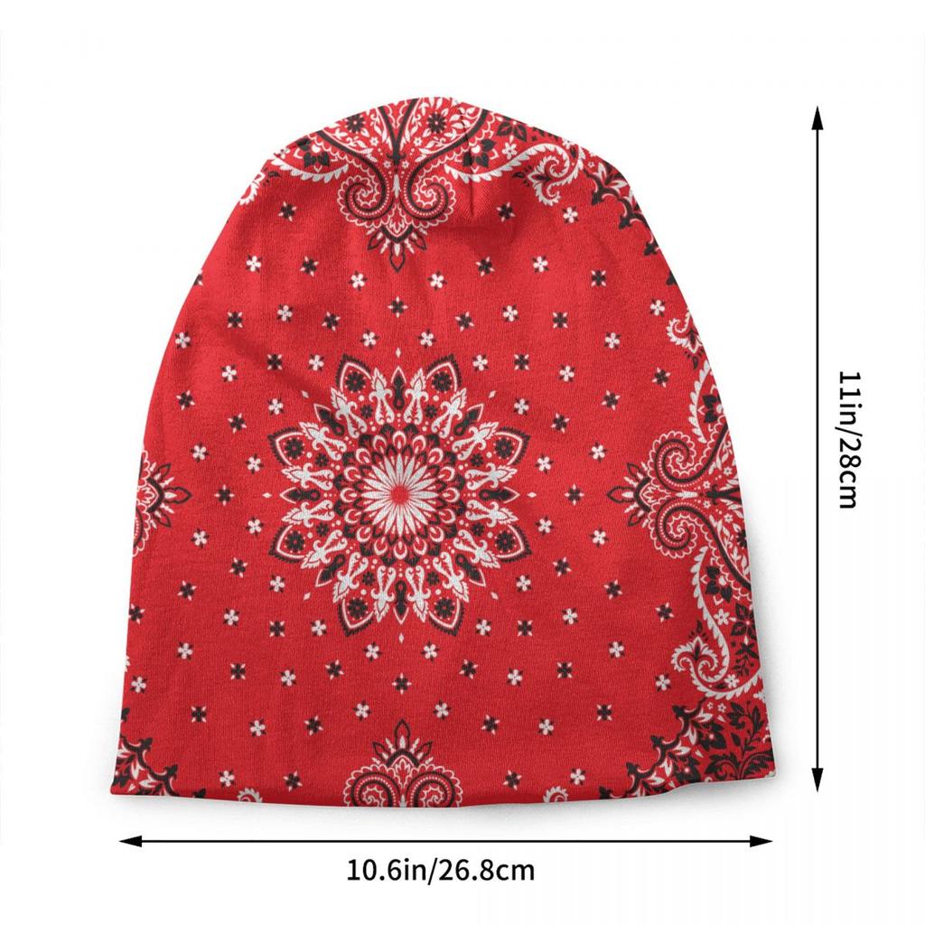 Custom Ethnic Bohemia Style Paisley Bandana Skullies Beanies Caps Streetwear Winter Warm Knitting Hat Adult Unisex Bonnet Hats