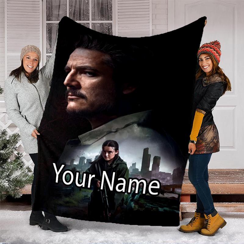 Custom Name The Last of Us Theme Printed Blanket - Perfect for Couch, Bed, Travel & Outdoor Use | Machine Washable, Cozy & Durable.