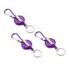 3 Stück Angelwerkzeug Nylonkordel Stopper Einziehbarer Ring Rollenhalter Schlüsselanhänger (lila)