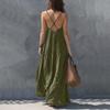 Bohemian Style Backless Ruched Maxi Sundress for Women Vacation Long Casual Dresses for Women Flowy Sleeveless Dresses for Women