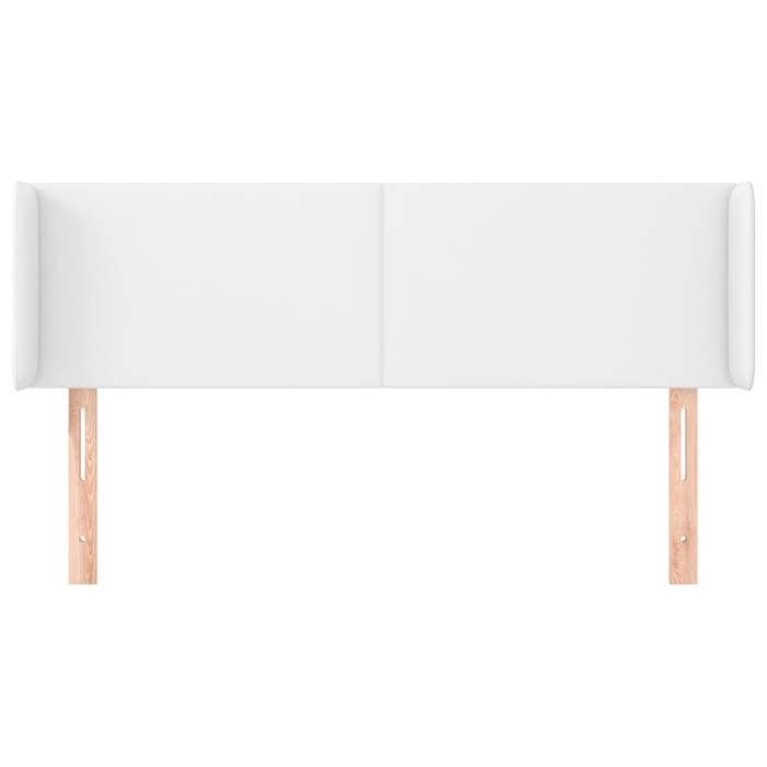 Maison Exclusive - Tête de lit avec oreilles Blanc 147x16x78/88 cm Similicuir