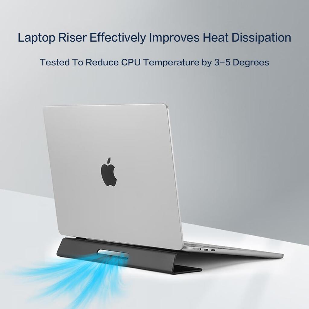 Psitek Aluminum Laptop Cooling Stand Improved Comfortable Work and Stability Compatible with MacBooks and All Laptops Ruler Included 2024 Edition -