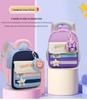 Color-Block Lightweight Spine-Protecting Cartoon Backpack for Girls